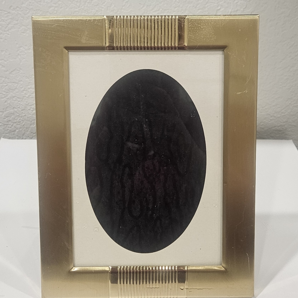 Vintage Brass Tabletop Frame Art Deco Style With Oval Mat
